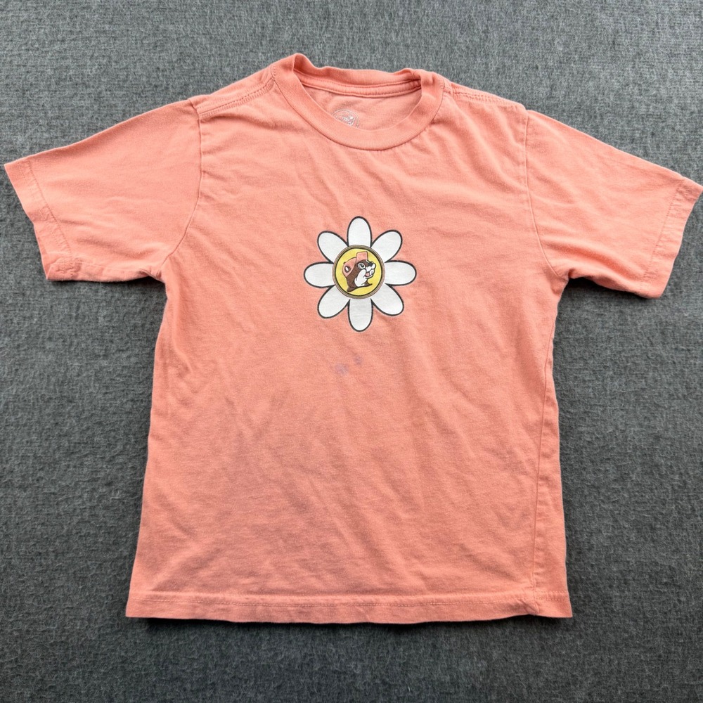 Buc-ee's Graphic T-Shirt Kids Youth Extra Small YXS Peach More Worry Less Daisy